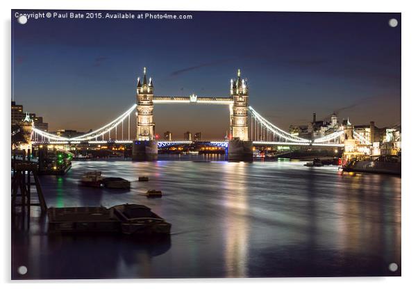  Tower Bridge At Dawn Acrylic by Paul Bate