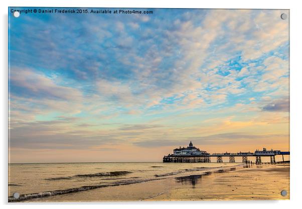  Eastbourne Pier Sunset Acrylic by Daniel Frederick