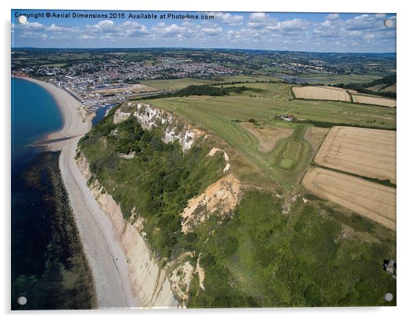   Seaton and Axmouth golf course Acrylic by Aerial Dimensions