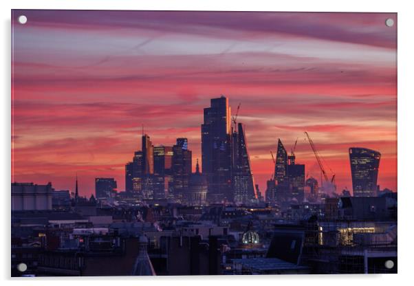 Skyline of the City of London Acrylic by Wayne Howes