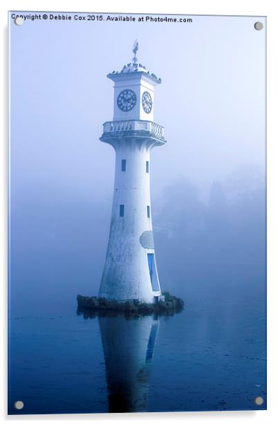  Blue winter morning at the lighthouse Acrylic by Debbie Cox