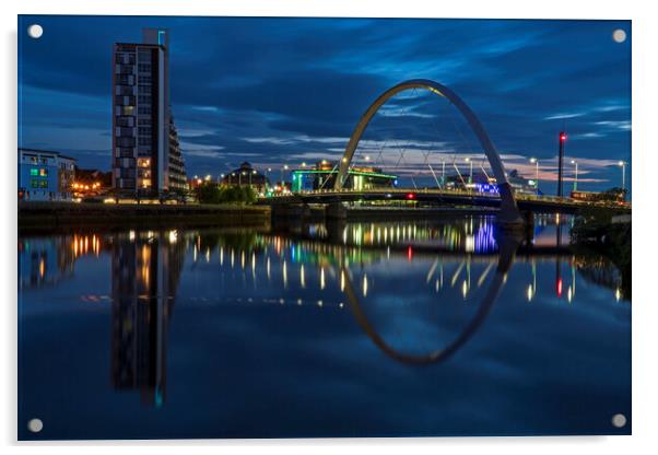 The Squinty Bridge on the River Clyde. Acrylic by Rich Fotografi 