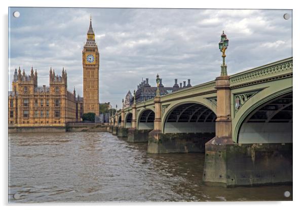 Westminster Bridge, Big Ben and the Houses of Parliament. Acrylic by Rich Fotografi 