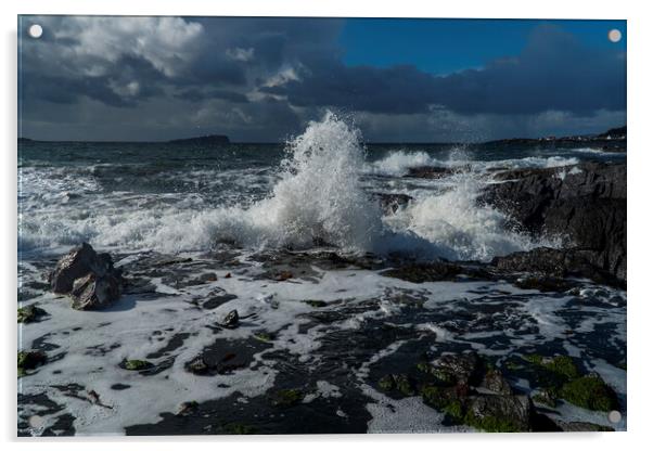 Waves crashing on the rocks Acrylic by Rich Fotografi 