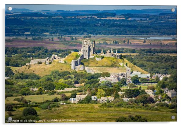 Corfe Castle. Acrylic by Bill Allsopp