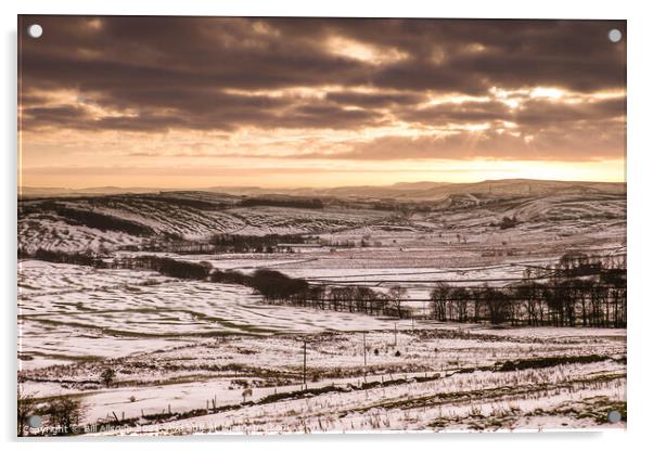 Dark Peak in Winter. Acrylic by Bill Allsopp