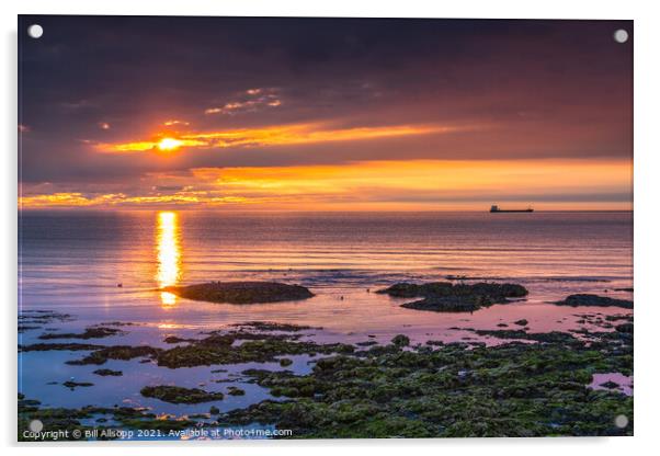 North Sea sunrise. Acrylic by Bill Allsopp