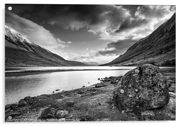 Loch Etive Monochrome. Acrylic by Bill Allsopp