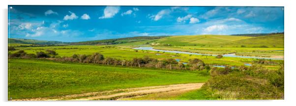 Cuckmere panorama. Acrylic by Bill Allsopp