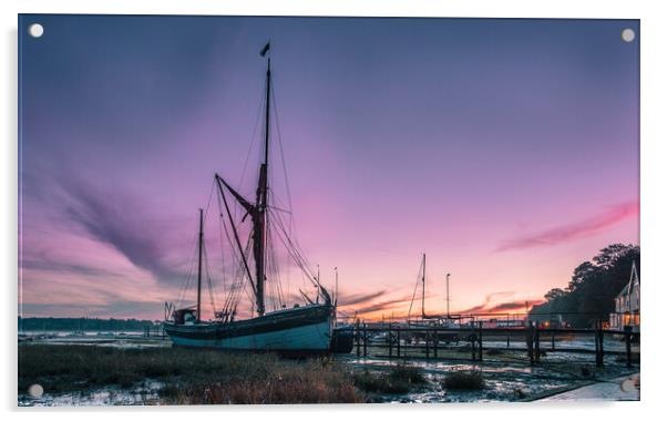 Sunrise on a Thames Sailing Barge Acrylic by Bill Allsopp