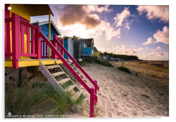 Beach huts Acrylic by Bill Allsopp