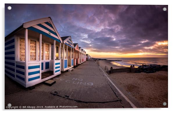 Sunrise at Southwold. Acrylic by Bill Allsopp