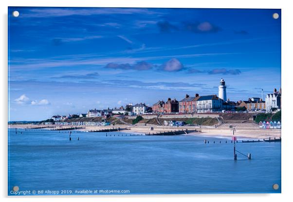 Southwold seen from the Pier. Acrylic by Bill Allsopp
