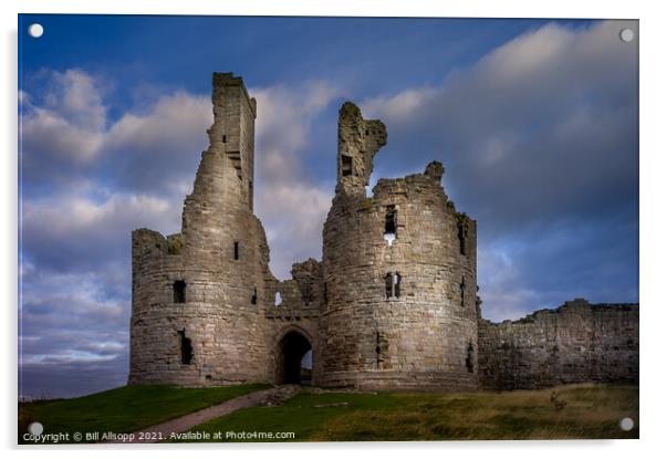Dunstanburgh castle. Acrylic by Bill Allsopp
