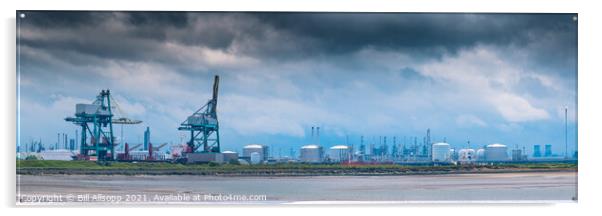 Teesside industrial area seen from South Gare. Acrylic by Bill Allsopp