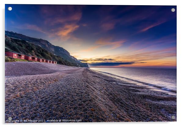 Sunrise at Branscombe. Acrylic by Bill Allsopp