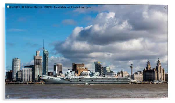 HMS Prince of Wales at Liverpool Acrylic by Steve Morris