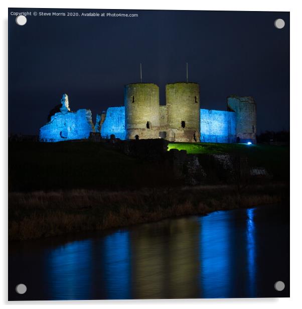 Rhuddlan Castle Acrylic by Steve Morris