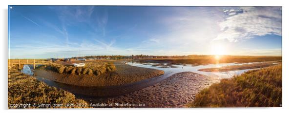 Blakeney quay Norfolk UK panoramic Acrylic by Simon Bratt LRPS