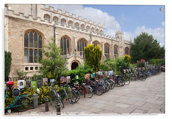Great St. Marys Church bikes in Cambridge UK Acrylic by Simon Bratt LRPS