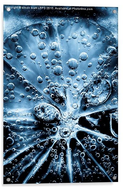 Cold blue lemon slice Acrylic by Simon Bratt LRPS