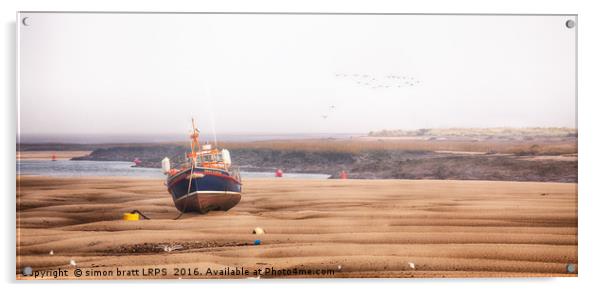 Old lifeboat Horace Clarkson in wells Norfolk Acrylic by Simon Bratt LRPS