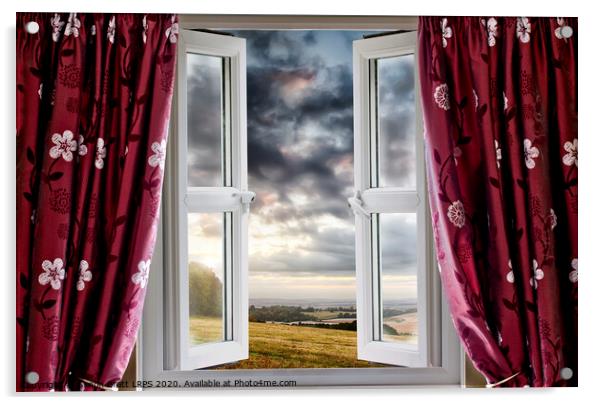 Open window onto landscape view Acrylic by Simon Bratt LRPS