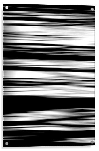 Black and white striped wave pattern Acrylic by Simon Bratt LRPS