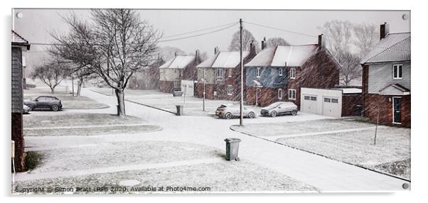 Snow blizzard street scene in rural Norfolk Acrylic by Simon Bratt LRPS