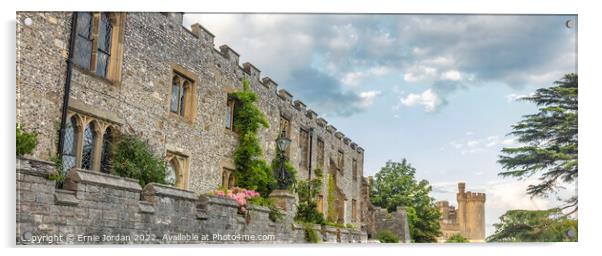 Arundel Priory and Castle Acrylic by Ernie Jordan