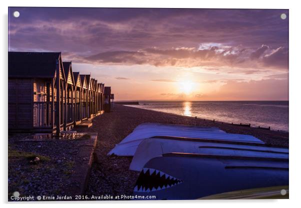 Herne Bay sunset. Acrylic by Ernie Jordan