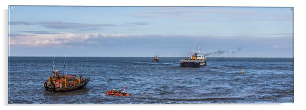 Islay Trader refloated on high tide. Acrylic by Ernie Jordan