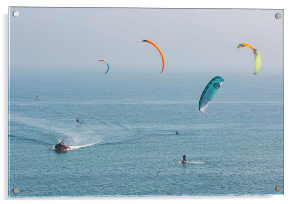 Kite-Surfing Acrylic by Ernie Jordan