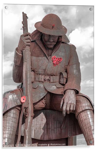 Seaham soldier Acrylic by Ernie Jordan
