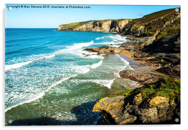  The rugged North Cornwall coast Acrylic by Max Stevens