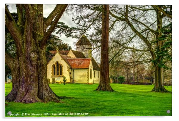 The church at Wasing Park Acrylic by Max Stevens