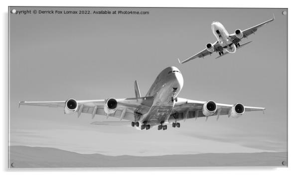 Emirates A380 Airbus Acrylic by Derrick Fox Lomax