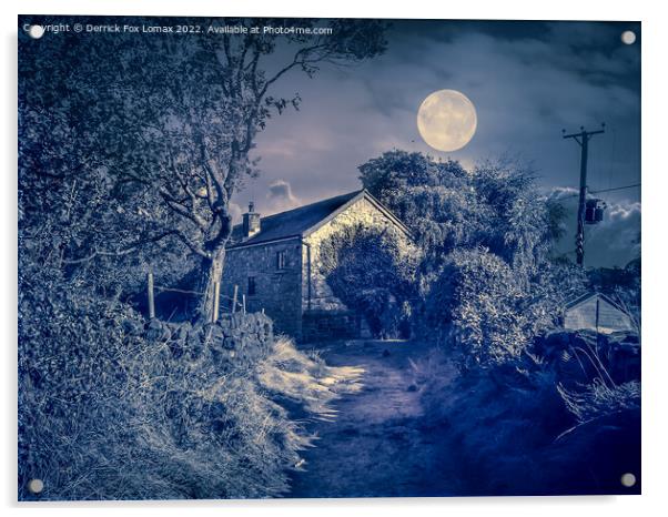 Birtle by moonlight Acrylic by Derrick Fox Lomax
