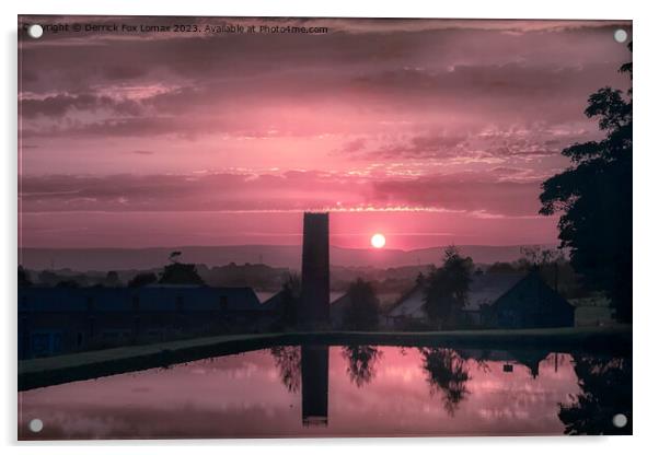 Sunrise in birtle  Acrylic by Derrick Fox Lomax