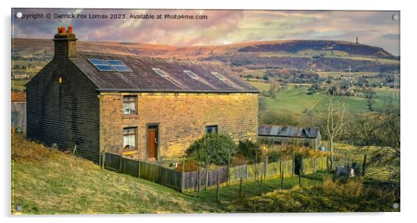 Holcombe hill and peel tower Acrylic by Derrick Fox Lomax