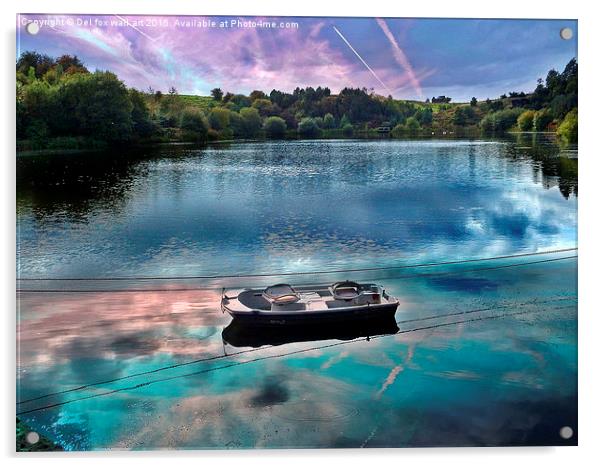  Boat on the lake Acrylic by Derrick Fox Lomax