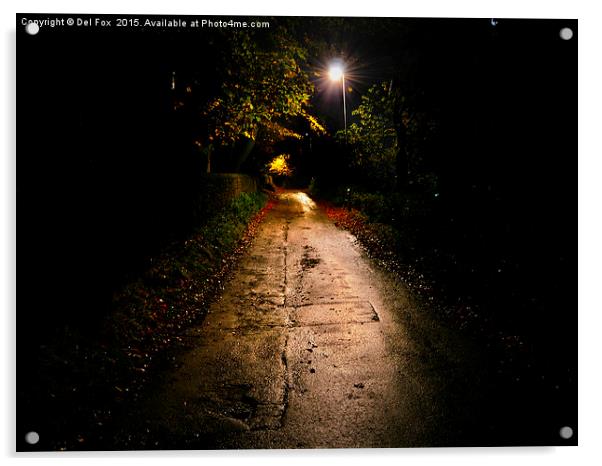  a country walk at night Acrylic by Derrick Fox Lomax
