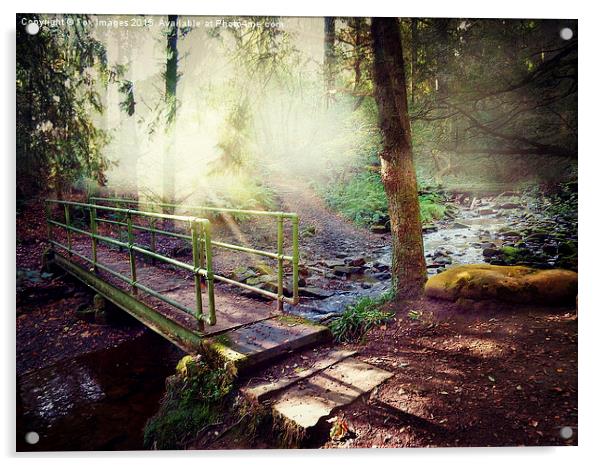  Bridge in the mist Acrylic by Derrick Fox Lomax