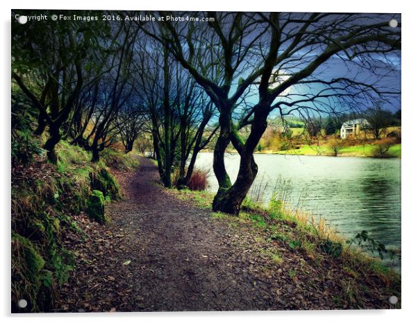 Lakeside walk Acrylic by Derrick Fox Lomax