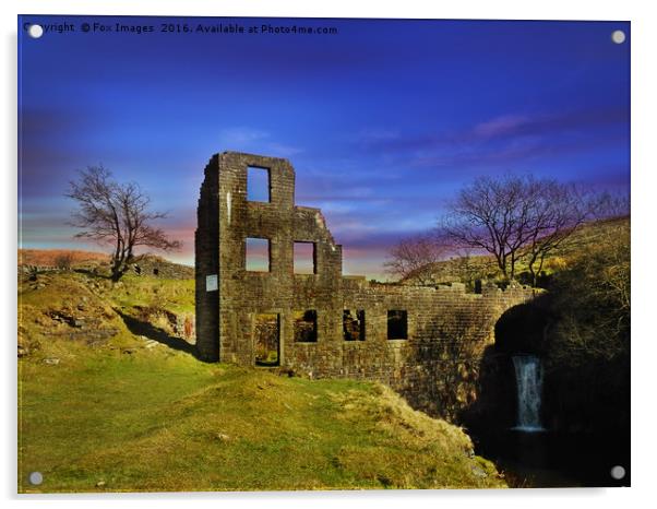 Old mill ruins Acrylic by Derrick Fox Lomax