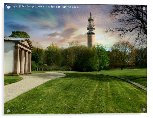 Heaton park tower Acrylic by Derrick Fox Lomax