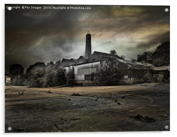 Abandoned mill lancashire Acrylic by Derrick Fox Lomax
