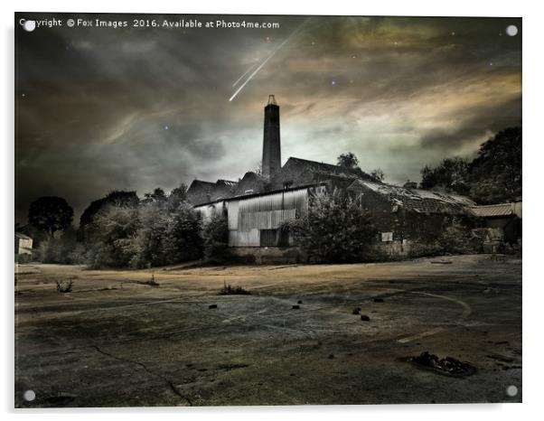 old mill lancashire Acrylic by Derrick Fox Lomax
