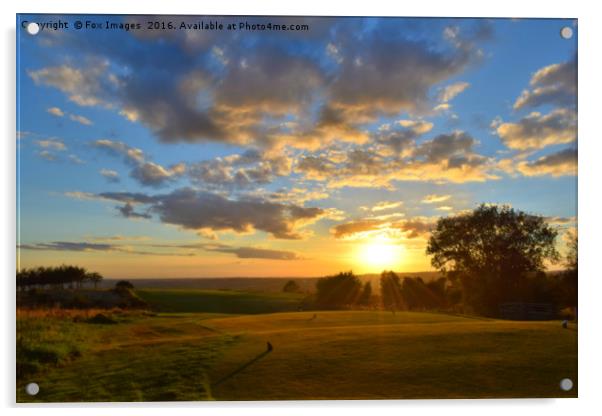 Sunset on the golf course Acrylic by Derrick Fox Lomax