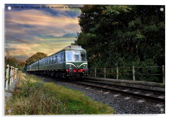 Diesel locomotive going to Bury lancashire Acrylic by Derrick Fox Lomax